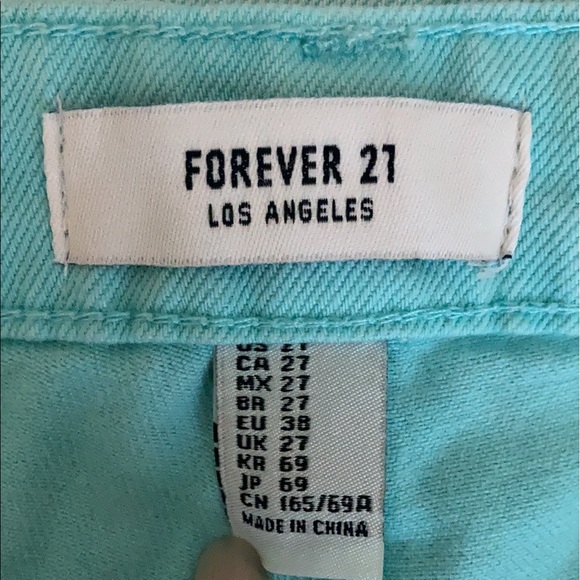 Forever 21 Mint Long Denim Jeans “Mom Fit” Style - Picture 8 of 10